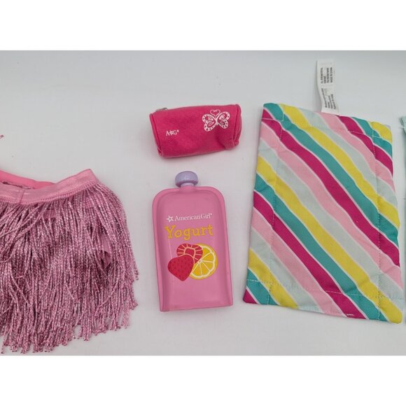American Girl Doll Accessories Towel Mat Yogurt Duffle Bag Skirt Lot